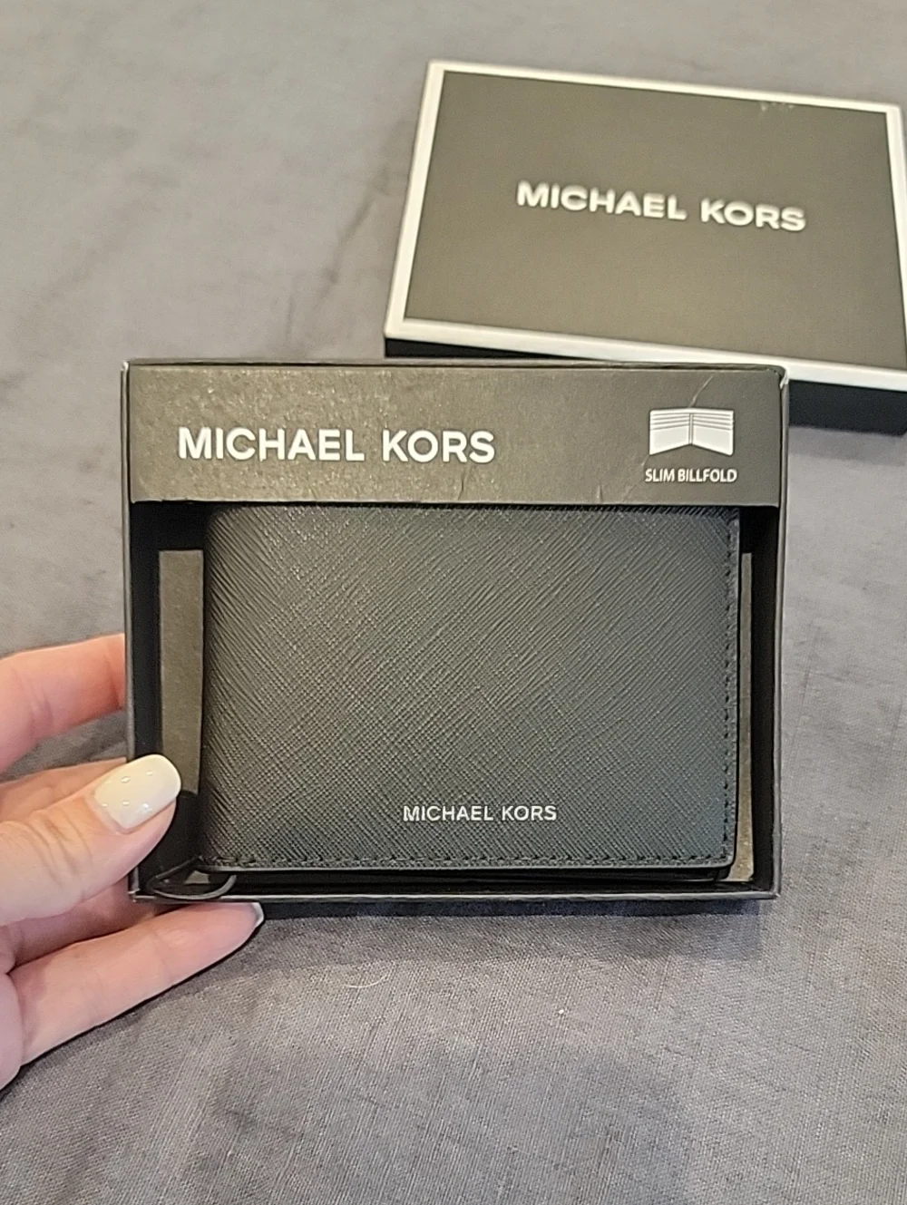 Michael Kors Mens Andy Slim Billfold Wallet In Black Leather NWT